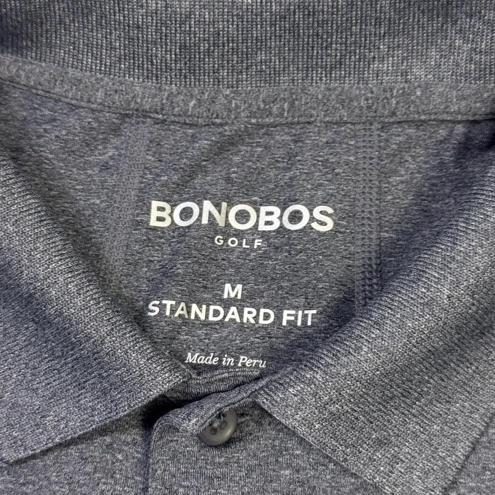 Bonobos Golf Polo Shirt Mens Medium Gray Performance Polyester Spandex Stretch